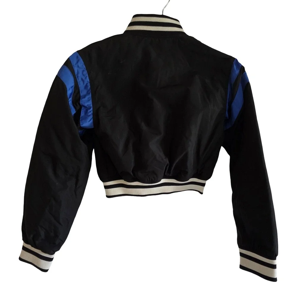 HM Kids Black Blue Racing Motorsport Varsity Bomber Jacket‎ Size 12 US Years